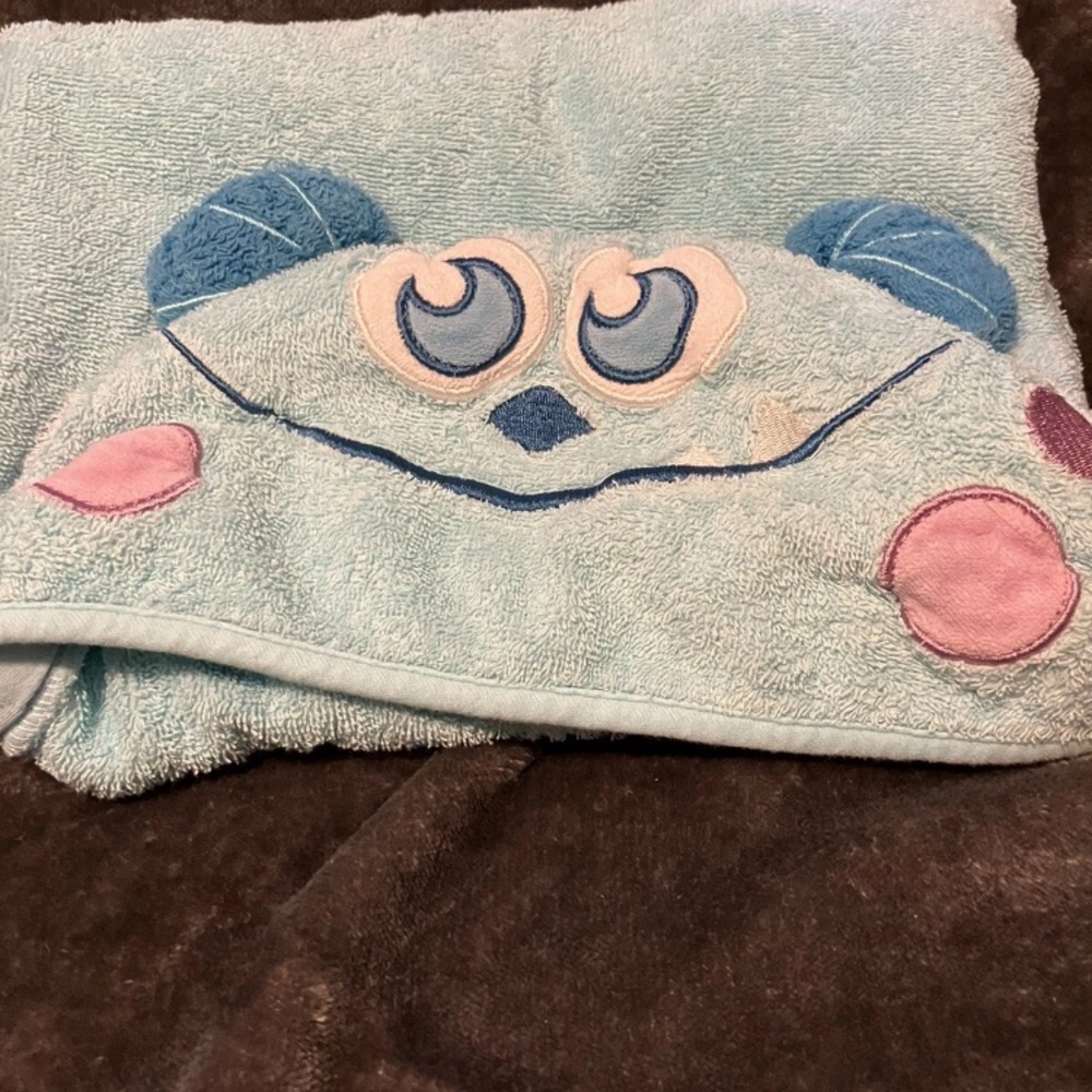 Disney Sully Blue and Pink Kids Bath Towel